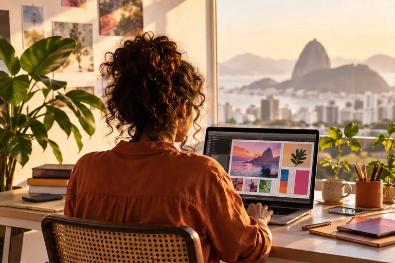 Adulto aprendendo a usar ferramentas de inteligência artificial em ambiente de estudo